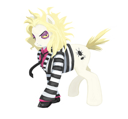 Size: 750x698 | Tagged: safe, artist:andreatamme, earth pony, pony, beetlejuice, clothes, male, necktie, ponified, solo, stallion, suit
