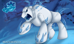 Size: 3144x1865 | Tagged: safe, artist:namyg, golem, pony, frozen (movie), ice, marshmallow (frozen), ponified