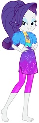 Size: 278x866 | Tagged: safe, artist:marcorulezzz, edit, editor:thomasfan45, vector edit, rarity, equestria girls, g4, my little pony equestria girls: better together, alternate hairstyle, barefoot, clothes, cute, dress, feet, female, hand on hip, jacket, leggings, legs, lidded eyes, looking at you, music festival outfit, raribetes, sexy, shortened leggings, simple background, smiling, solo, white background