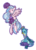 Size: 1600x2200 | Tagged: safe, artist:emiiambar, gallus, silverstream, 2 4 6 greaaat, g4, cheerleader, cheerleader gallus, cheerleader outfit, cheerleader silverstream, clothes, crossdressing, cute, diastreamies, female, gallabetes, gallus is not amused, male, male cheerleader, ship:gallstream, shipping, straight, unamused