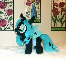 Size: 1280x1190 | Tagged: safe, artist:purplenebulastudios, queen chrysalis, changeling, changeling queen, nymph, g4, cute, cutealis, female, irl, photo, plushie, solo, younger
