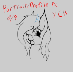 Size: 1667x1644 | Tagged: safe, artist:wapamario63, oc, oc only, pony, :p, auction, bust, commission, one eye closed, portrait, solo, tongue out, wink, your character here