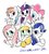 Size: 1000x1120 | Tagged: safe, artist:s-bis, applejack, fluttershy, pinkie pie, rainbow dash, rarity, twilight sparkle, alicorn, earth pony, pegasus, pony, unicorn, g4, cowboy hat, crossed hooves, female, hat, mane six, mare, one eye closed, open mouth, partial color, portrait, simple background, twilight sparkle (alicorn), white background, wink