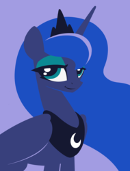 Size: 4072x5368 | Tagged: safe, artist:azdaracylius, princess luna, alicorn, pony, g4, absurd resolution, blue background, cute, female, lidded eyes, lineless, lunabetes, mare, simple background, solo