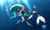 Size: 5469x3234 | Tagged: safe, artist:ohjeetorig, oc, oc only, oc:marina (efnw), fish, merpony, orca, orca pony, original species, seapony (g4), absurd resolution, blue eyes, bubble, commission, crepuscular rays, dorsal fin, everfree northwest, eyelashes, female, fins, fish tail, hairpin, ocean, seashell, signature, smiling, solo, sunlight, swimming, tail, tongue out, underwater, water