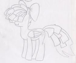 Size: 1400x1169 | Tagged: safe, artist:geraldinedesireearts, songbird serenade, pegasus, pony, g4, my little pony: the movie, female, lineart, mare, monochrome, solo, traditional art