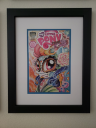 Size: 844x1125 | Tagged: safe, idw, rainbow dash, pegasus, pony, fiendship is magic, g4, comic cover, female, makeup, photo, picture frame, solo