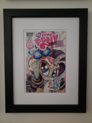 Size: 844x1125 | Tagged: safe, idw, rarity, pony, unicorn, g4, my little pony: fiendship is magic, comic cover, female, makeup, photo, picture frame, solo