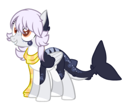 Size: 1024x914 | Tagged: safe, artist:tears2shed, oc, oc only, original species, pony, shark, shark pony, base used, clothes, female, mare, scarf, solo