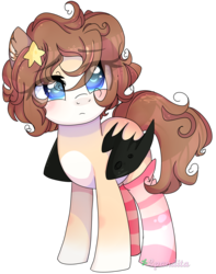 Size: 2068x2628 | Tagged: safe, artist:2pandita, oc, oc only, bat pony, pony, clothes, eye clipping through hair, female, high res, mare, simple background, socks, solo, striped socks, transparent background
