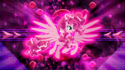 Size: 3840x2160 | Tagged: safe, artist:laszlvfx, artist:orin331, edit, idw, pinkie pie, alicorn, pony, g4, the ending of the end, spoiler:comic, spoiler:comic57, alicornified, chaos pinkie, female, high res, macro, mare, pinkiecorn, race swap, size difference, slender, solo, species swap, tall, thin, wallpaper, wallpaper edit, xk-class end-of-the-world scenario