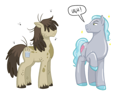 Size: 1016x786 | Tagged: safe, artist:hasana-chan, pigpen, squeaky clean, earth pony, fly, pony, g4, male