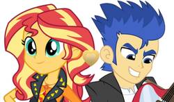 Size: 1164x686 | Tagged: safe, artist:agentprime, flash sentry, sunset shimmer, equestria girls, g4, female, geode of empathy, magical geodes, male, ship:flashimmer, shipping, straight