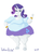 Size: 800x1083 | Tagged: safe, artist:professordoctorc, rarity, anthro, unguligrade anthro, series:r is for rarity, g4, bbw, clothes, cutie mark on clothes, equestria girls outfit, fat, female, obese, raritubby, shirt, skirt, solo, thighs, thunder thighs