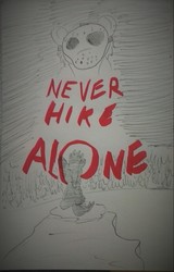 Size: 817x1280 | Tagged: safe, artist:dex stewart, earth pony, pony, fan film, friday the 13th, jason voorhees, never hike alone, silhouette, simple background