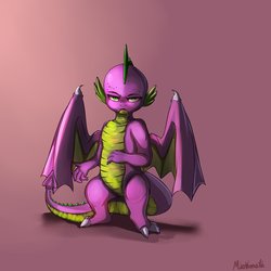 Size: 3200x3200 | Tagged: safe, artist:miokomata, spike, dragon, g4, high res, male, solo, winged spike, wings