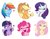 Size: 4096x3165 | Tagged: safe, artist:technicalogical, applejack, fluttershy, pinkie pie, rainbow dash, rarity, twilight sparkle, alicorn, earth pony, pegasus, pony, unicorn, g4, bust, chest fluff, colored pupils, cute, cutie mark, dashabetes, diapinkes, ear fluff, eyes closed, female, high res, jackabetes, mane six, mare, one eye closed, open mouth, portrait, raribetes, shyabetes, simple background, smiling, twiabetes, twilight sparkle (alicorn), white background, wink