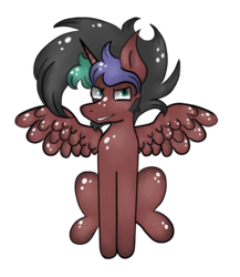 Size: 800x922 | Tagged: safe, artist:hunterthewastelander, oc, oc only, oc:rimfire cazador, alicorn, pony, alicorn oc, grin, male, simple background, smiling, solo, spread wings, stallion, transparent background, wings