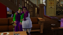 Size: 1360x768 | Tagged: safe, rarity, spike, human, g4, adult, adult spike, cuddling, cursed image, female, humanized, male, older, older rarity, older spike, ship:sparity, shipping, straight, the sims, the sims 3