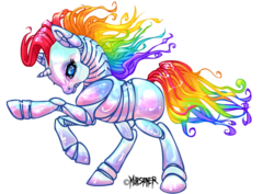 Size: 1024x725 | Tagged: safe, artist:monstoner, pony, ponified, robot unicorn attack