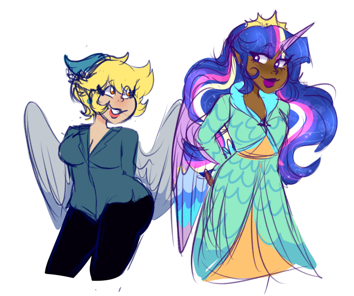 2194724 Safe Artistcubbybatdoodles Derpy Hooves Twilight Sparkle Alicorn Human Pegasus 9545