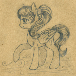 Size: 1200x1201 | Tagged: safe, artist:maytee, oc, oc only, pegasus, pony, solo, traditional art