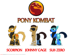 Size: 3675x2772 | Tagged: safe, artist:timon1771, dragon, pony, high res, johnny cage, mortal kombat, ponified, scorpion (mortal kombat), sub-zero