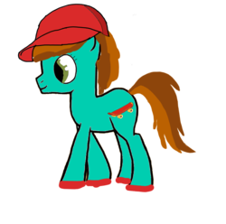 Size: 3072x3053 | Tagged: safe, artist:magicponixtutu, artist:theliondemon-kaimra, earth pony, pony, base used, baseball cap, cap, crossover, hat, high res, huckleberry pie, male, ponified, simple background, solo, stallion, strawberry shortcake, transparent background