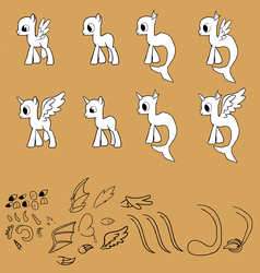 Size: 3725x3915 | Tagged: safe, artist:theliondemon-kaimra, alicorn, earth pony, pegasus, pony, sea pony, unicorn, base, high res, horn, lineart, male, stallion, tail, wings