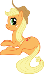 Size: 2214x3662 | Tagged: safe, alternate version, artist:mfg637, applejack, earth pony, pony, g4, .svg available, butt, female, high res, looking at you, lying, mare, plot, simple background, solo, svg, transparent background, vector