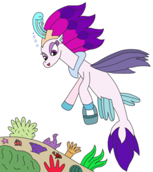 Size: 2396x2693 | Tagged: safe, artist:supahdonarudo, queen novo, crab, seapony (g4), starfish, series:novoember, g4, my little pony: the movie, bubble, bucket, coral, coral reef, garden, high res, holding, sea anemone, seaweed, simple background, transparent background