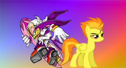 Size: 3616x1952 | Tagged: safe, artist:brandonale, spitfire, g4, crossover, sonic the hedgehog (series), wave the swallow