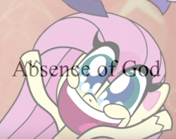 Size: 459x363 | Tagged: safe, edit, edited screencap, screencap, fluttershy, pegasus, pony, g4.5, my little pony: pony life, absence of god, cropped, exuberant airdancer fluttershy, female, filthy frank, mare, meme, pony life drama