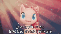 Size: 640x360 | Tagged: safe, edit, edited screencap, screencap, pinkie pie, earth pony, pony, g4.5, my little pony: pony life, animated, female, gif, if only you knew how bad things really are, jacob's ladder (film), mare, meme, shaking, solo, toy