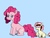 Size: 1200x900 | Tagged: safe, pinkie pie, oc, oc:napolitan swirl, classical unicorn, pony, unicorn, g4, adopted, alternate hairstyle, chest fluff, cloven hooves, colored hooves, colored pupils, cute, horn, leonine tail, onomatopoeia, parent:pinkie pie, playing, sound effects, three toned mane, unshorn fetlocks