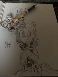 Size: 4032x3024 | Tagged: safe, oc, pony, cute, idk, monochrome, pencil drawing, traditional art