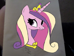 Size: 1024x768 | Tagged: safe, artist:auroraswirls, princess cadance, alicorn, pony, g4, bust, colored, female, graph paper, irl, mare, photo, solo, traditional art