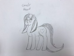 Size: 640x480 | Tagged: artist needed, safe, oc, oc:candy heart, pony, unicorn, female, mare, traditional art