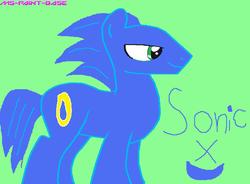 Size: 1218x895 | Tagged: safe, artist:krystalthehedgewolf, artist:ms-paint-base, earth pony, pony, base used, male, poe's law, ponified, solo, sonic the hedgehog, sonic the hedgehog (series)