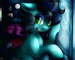 Size: 2500x2000 | Tagged: safe, artist:bl--blacklight, oc, oc only, oc:crazy funny, earth pony, pony, clock, female, high res, mare, solo