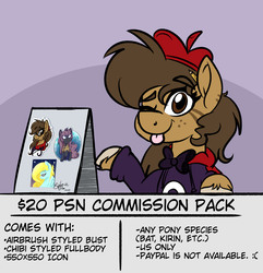 Size: 2700x2800 | Tagged: safe, artist:binkyt11, oc, oc only, oc:belladonna lamia, oc:saving grace, earth pony, hybrid, pegasus, pony, unicorn, zebroid, zony, advertisement, beret, bowtie, bust, chibi, clothes, commission, commission info, ear fluff, eye clipping through hair, facial markings, female, freckles, glasses, hat, high res, hoodie, icon, looking up, mare, pencil, raised hoof, rayman, shiny, sign, simple background, solo, sunset, transparent background