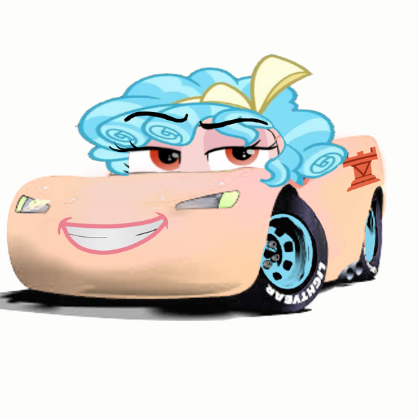 2195670 - safe, artist:samueldavillo, cozy glow, pegasus, pony, car, cars  (pixar), cursed image, female, lightning mcqueen, solo, wat - Derpibooru