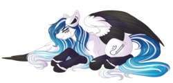 Size: 4826x2310 | Tagged: safe, artist:amazing-artsong, oc, oc only, oc:marie pixel, pegasus, pony, crying, female, high res, mare, prone, simple background, solo, transparent background, two toned wings, wings