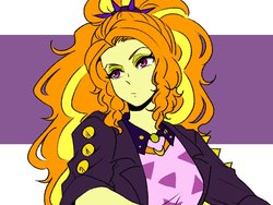 Size: 1200x900 | Tagged: safe, artist:raika0306, adagio dazzle, equestria girls, g4, anime, clothes, female, hairband, jacket, jewelry, necklace, solo, spikes