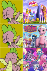 Size: 1350x2060 | Tagged: safe, artist:pony-berserker edits, edit, fluttershy, pinkie pie, rainbow dash, rarity, spike, twilight sparkle, alicorn, bat, dragon, earth pony, elf filly (filly funtasia), filly (filly funtasia), pegasus, pony, royale filly (filly funtasia), unicorn, unicorn filly (filly funtasia), witchy filly (filly funtasia), g4.5, my little pony: pony life, animal companion (filly funtasia), battiwigs (filly funtasia), bella (filly funtasia), cedric (filly funtasia), filly (dracco), filly funtasia, filly funtasia drama, hotline bling, lynn (filly funtasia), meme, mia and me, oh the irony, rose (filly funtasia), royal magic academy of funtasia, sugar packet place, twilight sparkle (alicorn), winged spike, wings