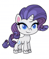 Size: 500x600 | Tagged: safe, artist:galacticflashd, rarity, pony, unicorn, g4.5, my little pony: pony life, animated, blinking, cute, daaaaaaaaaaaw, female, galacticflashd is trying to murder us, gif, grin, hnnng, idle animation, mare, pony life accurate, raribetes, show accurate, simple background, smiling, solo, transparent background