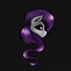 Size: 4096x4096 | Tagged: safe, artist:shanadessaint, oc, oc only, pony, bust, hair, on side, portrait, purple, purple eyes, purple mane, solo