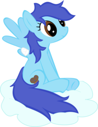 Size: 1630x2108 | Tagged: safe, artist:oceanbreezebrony, oc, oc only, oc:blueberry muffin, pegasus, pony, amputee, bandage, cloud, female, mare, missing limb, one winged pegasus, show accurate, simple background, solo, stump, transparent background