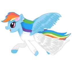 Size: 768x768 | Tagged: safe, artist:asiandra dash, rainbow dash, pegasus, pony, g4, clothes, dress, female, flower, happy, rainbow dash always dresses in style, shading, solo, spread wings, wings