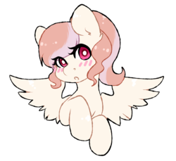 Size: 1608x1472 | Tagged: safe, artist:pomrawr, oc, oc only, pegasus, pony, blushing, pegasus oc, simple background, solo, spread wings, transparent background, wings